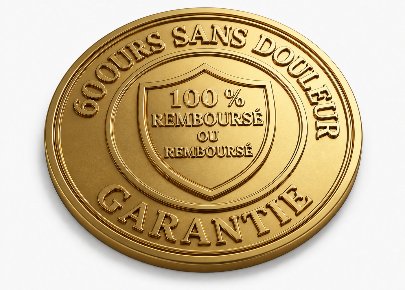 Sceau doré de garantie satisfait ou remboursé à 100 pour cent